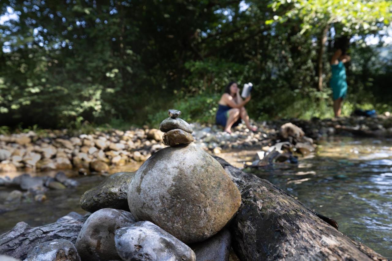 Tente Safari Lodge Ferme Carrique Tardets-Sorholus Bagian luar foto